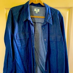 Old navy jean thigh length button up dress